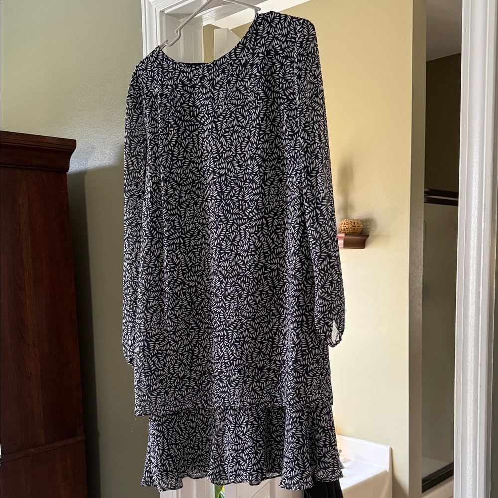 Ralph Lauren Black and White Long Sleeve Dress